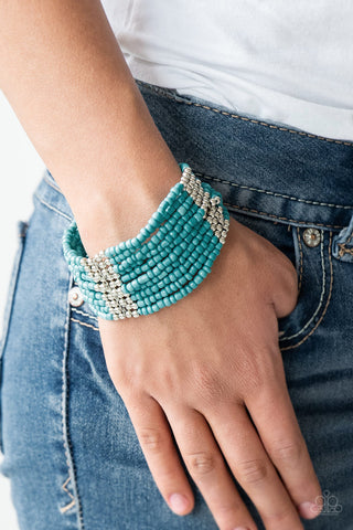 Outback Odyssey Turquoise Seed Bead Bracelet