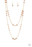 Pearl Promenade Gold Necklace/Earring Set