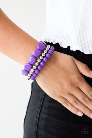 Paparazzi Bracelet - Color Venture - Purple Bead