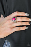 Color Me Confident Pink Bead Silver Ring