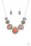 Paparazzi Accessories Sierra Serenity Earthy Stone Silver Collar Necklace