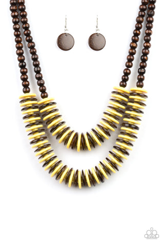 Dominican Disco Wooden Bead Necklace