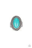 Desert Heat Turquoise Stone Silver Studded Statement Ring
