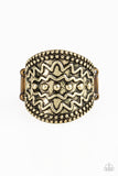 Island Rover Tribal Textured Brass Ring