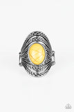 Yellow Stone Silver Ring
