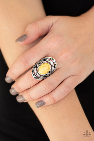 Royal Roamer Yellow Stone Silver Ring