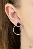 Simply Stone Dweller Black Hoop Earrings