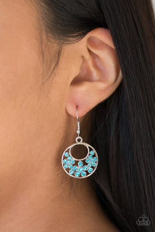 Sugary Shine Blue Rhinestone Earrings