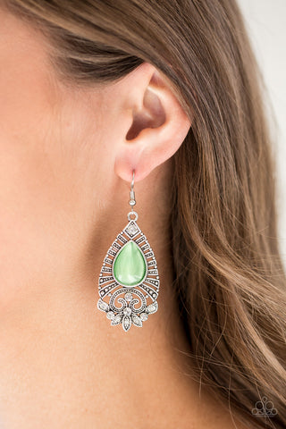 Majestically Malibu Green Moonstone Earrings
