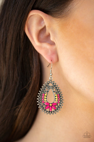 Paparazzi Earrings - Atta-GALA - Pink Bead