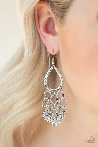 Teardrop Trinket Silver Earrings