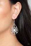 Silver teardrop bead earring