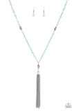 Tassel Takeover Blue Bead Long Necklace