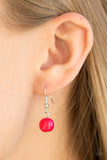 Hot pink bead earrings 