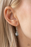 Crystal Cascade Blue Bead Pendant Necklace