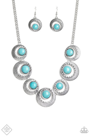 Paparazzi Necklace - Lions Tigers And Bears - Turquoise Blue Stone