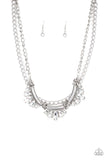 Bow Before The Queen Pearl Rhinestone Necklace
