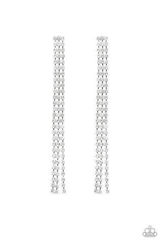 Paparazzi Earrings - Stellar Starlight - White Rhinestone