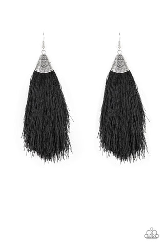 Paparazzi Earrings - Tassel Temptress - Black