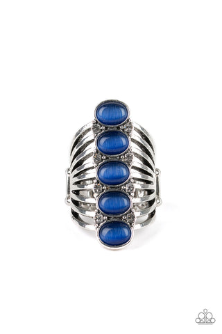 Paparazzi Ring - Bling Your Heart Out - Blue Cat's Eye & Silver