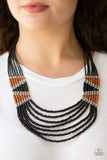 Kickin It Outback Black Seed Bead Tribal Necklace