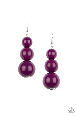 Paparazzi Earrings - Material World - Purple Bead