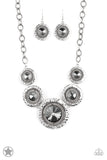 Global Glamour Smoky Gem Statement Necklace with Earrings