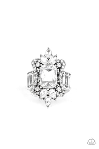 Paparazzi Ring - Things That Go Boom! - White Rhinestone
