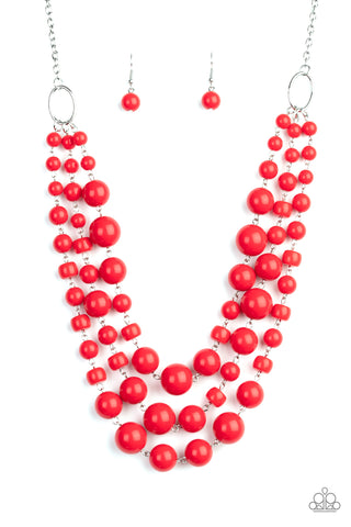 Paparazzi Necklace - Everyone Scatter! - Red Bead