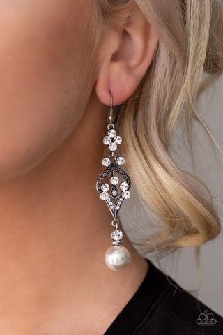 Elegantly Extravagant White Earrings Paparazzi Accessories