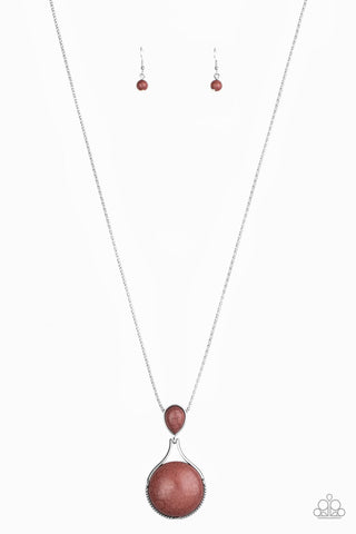 Paparazzi Necklace - Desert Pools - Brown Stone