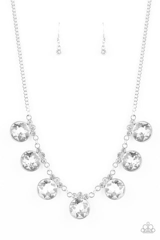 Paparazzi Necklace - GLOW Getter - White Gem Rhinestone