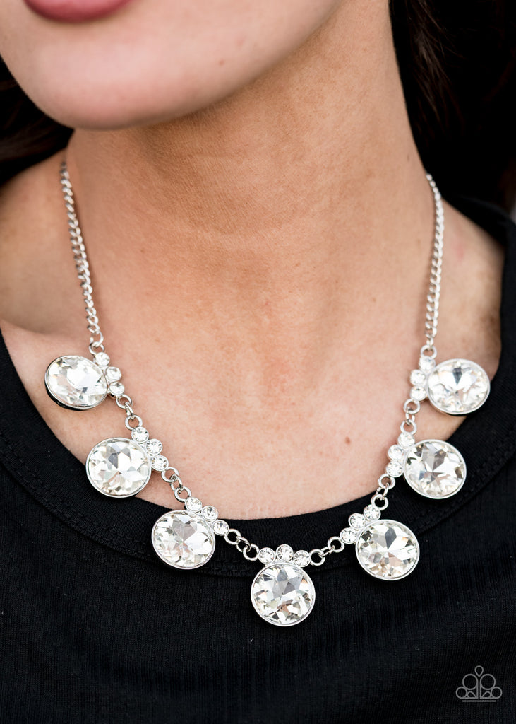 Wall Street Web - White Necklace - Paparazzi – Jessica's $5 Bling