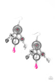 Paparazzi Earrings - Springtime Essence - Pink Rhinestone