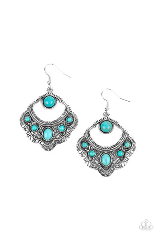 Paparazzi Earrings - Saguaro Sunset - Turquoise Stone