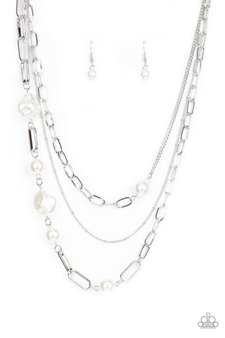 Paparazzi Necklace - Modern Innovation - White Bead
