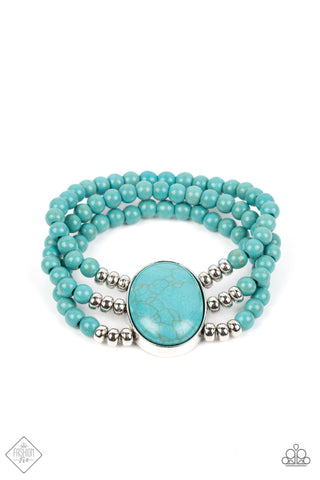 Paparazzi Bracelet - Stone Pools - Turquoise Stone Bead