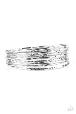 Paparazzi Bracelet - Urban Sprawl - Silver Industrial Bangle