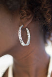Paparazzi Earrings - GLITZY By Association - Silver Hoop