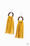 Paparazzi Earrings - Easy To PerSUEDE - Yellow Suede