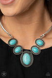 River Ride Turquoise Stone Silver Bar Necklace