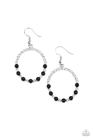 Paparazzi Earrings - Glowing Grandeur - Black