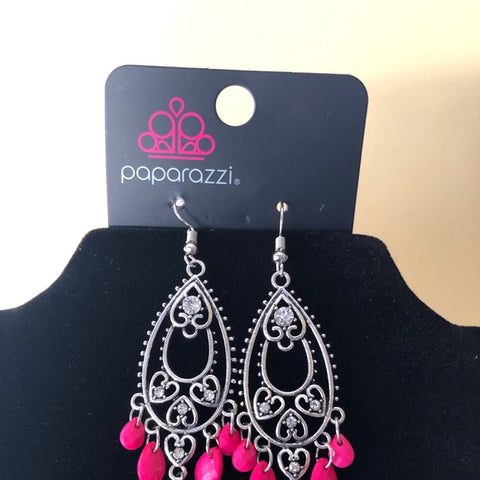 Fashion dangler chandbali earrings peach pink with multicolour beads a –  Cherrypick