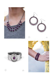Paparazzi Jewelry - Glimpses of Malibu Fashion Fix Set - Purple Bead Gunmetal
