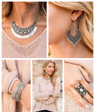 Paparazzi Jewelry - Sunset Sightings Fashion Fix Set - Silver Boho